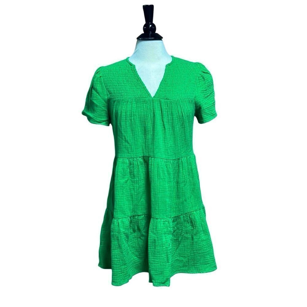 First Love by Lovelyn Women’s Green Short Sleeve Gauze Dress Size Small NEW